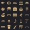 Relocation icons set, simple style