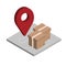 Relocation isometric icon with boxes. Isolated icon. Moving and delivery concept