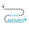 Relocation and moving concept banner, we have moved