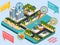 Relocation Service Isometric Composition