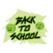 Reluctance to go to school, logo concept school and monsters