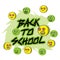 Reluctance to go to school, logo concept school and monsters