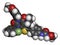 Relugolix drug molecule gonadotropin-releasing hormone receptor antagonist. 3D rendering. Atoms are represented as spheres with.