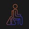 Remain seated gradient vector manual label icon for dark theme