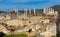 Remained architectural constructions on ruins of Aphrodisias, Turkey