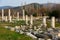 Remained architectural constructions of South Agora in Aphrodisias, Turkey