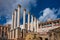 Remaining columns of the Roman temple, templo romano of Cordoba, Spain