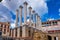 Remaining columns of the Roman temple, templo romano of Cordoba, Spain