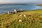 The remains of the 1790 to 1805 kelp factory Teach Dearg or the Red House at Crohy head near Maghery, Dunloe, County