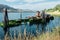 Remains of the abandoned shipwreck of the Mary D. Hume, in Gold Beach OR