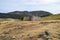 remains of ancient antique buildings of Hierapolis from limestone blocks, dilapidated walls