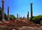 Remains of ancient columns at Al Mina excavation site at Tyre, Lebanon