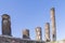 Remains of ancient Doric columns in Pompeii, Italy