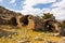 Remains of ancient necropolis on hillside in Turkish city of Anemurium