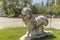 Remains of an ancient sculture of lion at the Aphrodisias in Turekey.