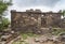 Remains of an ancient synagogue in the ruins of ancient Jewish settlement Umm el Kanatir - Mother Arches on the Golan Heights