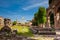 Remains of the Basilica Julia and the Temple of Castor and Pollux at the Roman Forum in Rome