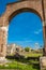 Remains of the Basilica Julia and the Temple of Castor and Pollux at the Roman Forum in Rome