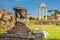 Remains of the Basilica Julia and the Temple of Castor and Pollux at the Roman Forum in Rome