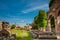 Remains of the Basilica Julia and the Temple of Castor and Pollux at the Roman Forum in Rome