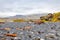 Remains of a boat wreck at the black beach on Iceland Snaefellsnes