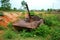 The remains of a bombed out Russian tank in northern Loas