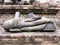 Remains of a Buddha sculpture in the ruins of Ayutthaya, ancient capital of the kingdom of Siam. Thailand