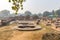 Remains of buddhist temple in Sarnath, Varanasi, Uttar Pradesh