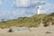 Remains of bunkers of the Atlantic Wall near BlÃ¥vand lighthouse