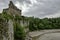 Remains of Chepstow Castle at Chepstow, Monmouthshire, Wales, UK