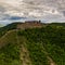 Remains of the Citadel in Hungarian, FellegvÃ¡r, VisegrÃ¡d which was the summer palace of King Matthias Corvinus of Hungary in