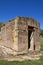 Remains of a concrete old bank vault