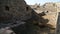 Remains of constructions and houses in Pompeii Naples Italy with preserved jugs