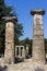 Remains of Corinthian column in Olympia, Greece