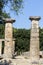 Remains of Corinthian column in Olympia, Greece