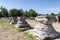 Remains of a Corinthian column in Olympia, Greece