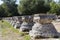 Remains of a Corinthian column in Olympia, Greece