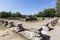 Remains of a Corinthian column in Olympia, Greece