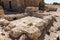 The remains  of the courtyard of Roman baths located on the territory of the Roman baths on the territory ruins of the Nabataean