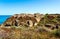 Remains of the crusader fortress in Apollonia National Park, Israel