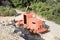 The remains of the defeated fighting vehicles of the Hagana - the IDF - ambushed during the War of Independence near the village o