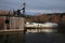 The remains of delelict mining dredge outside of Dawson City,Canada