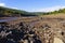 Remains of Derwent Hall in Ladybower reservoir