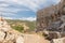 The remains of the fortress wall near the secret exit to the ruins of the medieval fortress of Nimrod - Qalaat al-Subeiba,