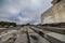 The remains of German megalomania in the Third Reich, the main tribune at the Zeppelin Field in Nueremberg. The leader of the