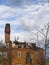 Remains of Henderson Hall in the High Heaton suburb of Newcastle upon Tyne after being devastated by an arson attact on 8th June