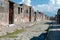 Remains of houses and streets in Pompeii Italy. Pompeii was destroyed and buried with ash and pumice after Vesuvius eruption in 7