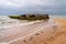 Remains of military artificial port in Normandy