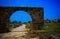 Remains of necropolis and Arch in ancient columns excavation site in Tyre, Lebanon