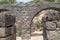 The remains of an oil refinery on the ruins of the ancient Jewish city of Gamla on the Golan Heights destroyed by the armies of th